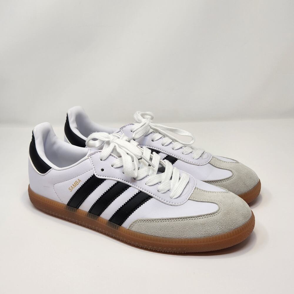 Adidas Samba OG White Black Trainers Sneakers Women Size 9.5 Leather IF0462
